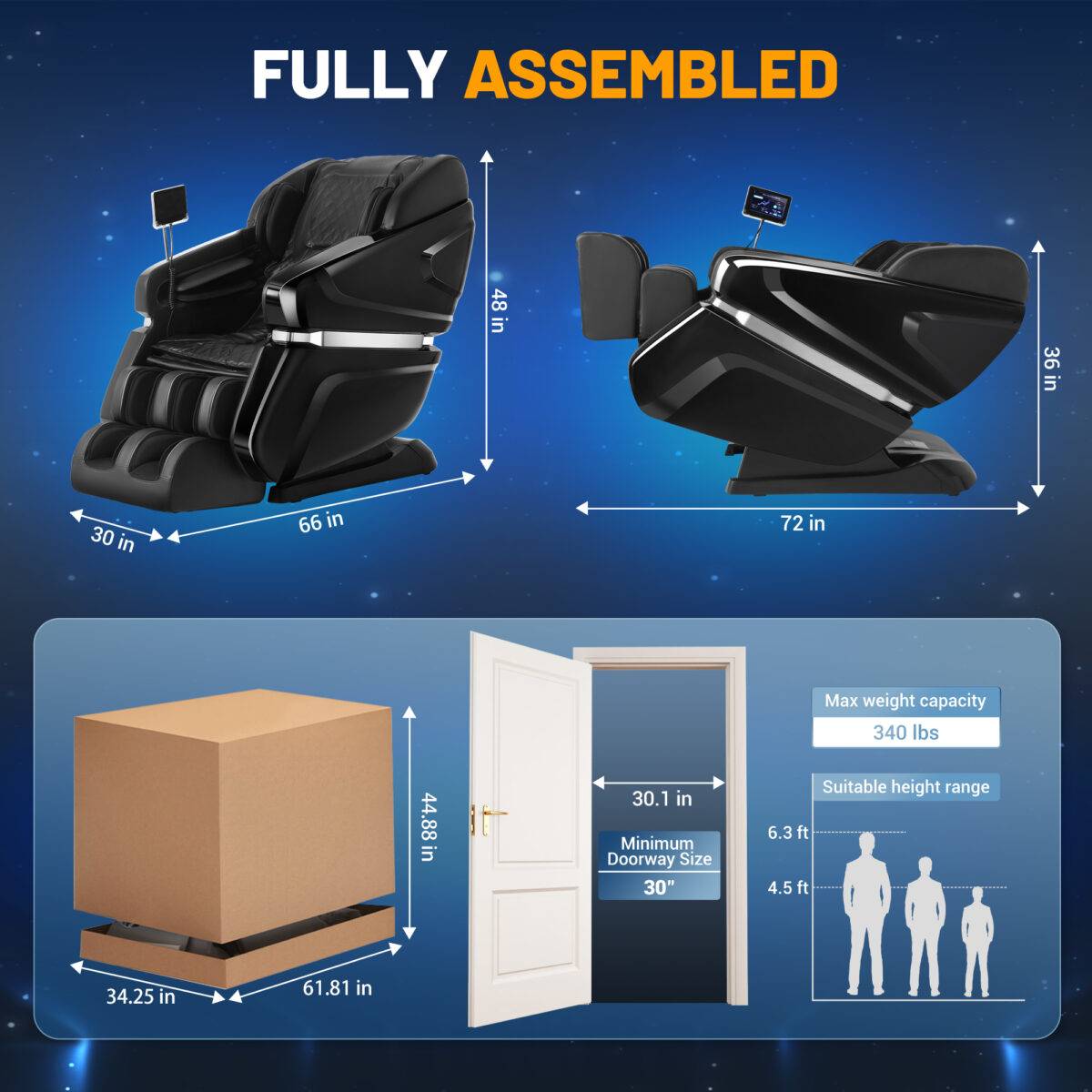 [Clearance] Kollecktiv 201 Zero Gravity 4D Massage Chair Full Body with Heat, AI Control, Body Scan and Footrest Extension - Image 11