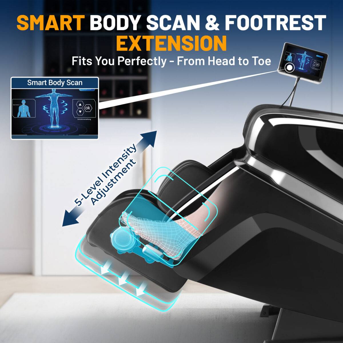 [Clearance] Kollecktiv 201 Zero Gravity 4D Massage Chair Full Body with Heat, AI Control, Body Scan and Footrest Extension - Image 7