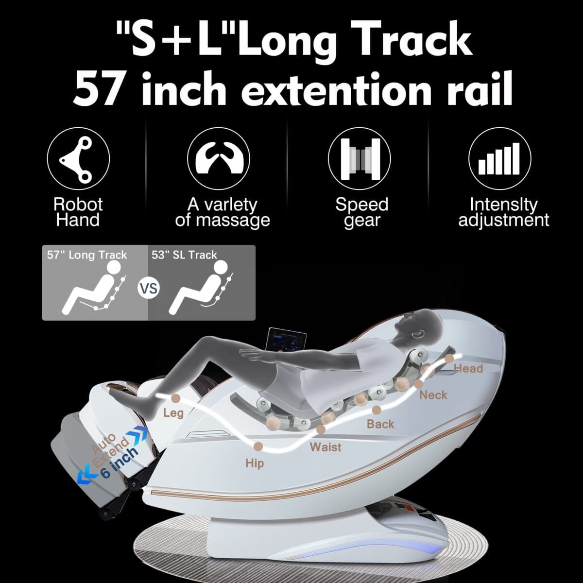 [Flash Deal] Kollecktiv 203 Royal 4D Full Body Massage Chair Zero Gravity White - Image 7