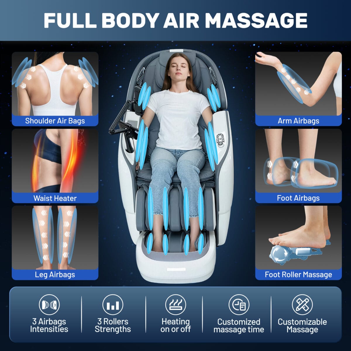 Kollecktiv G6 Massage Chair Full Body, Zero Gravity Recliner with Phone Controller and Holder - Image 3