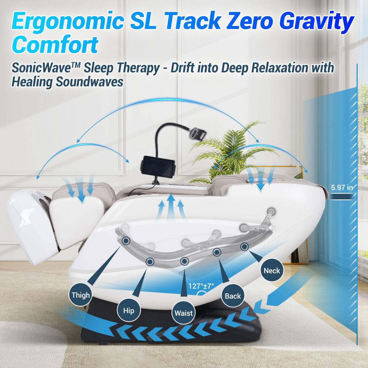 Kollecktiv G12 Full Body Massage Chair w/Smart Joystick Control, Music Synced Massage - Image 4
