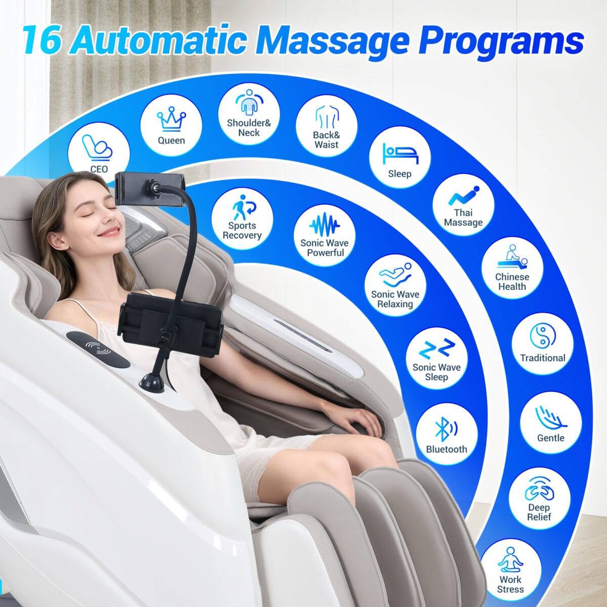 Kollecktiv G12 Full Body Massage Chair w/Smart Joystick Control, Music Synced Massage - Image 2