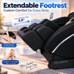 [Upgraded] Kollecktiv 101A 4D Massage Chair Full Body Zero Gravity Shiatsu Thai Stretching Black - Image 8