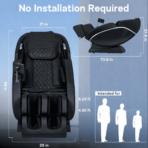 [Upgraded] Kollecktiv 101A 4D Massage Chair Full Body Zero Gravity Shiatsu Thai Stretching Black - Image 9