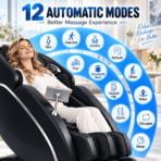 [Upgraded] Kollecktiv 101A 4D Massage Chair Full Body Zero Gravity Shiatsu Thai Stretching Black - Image 7