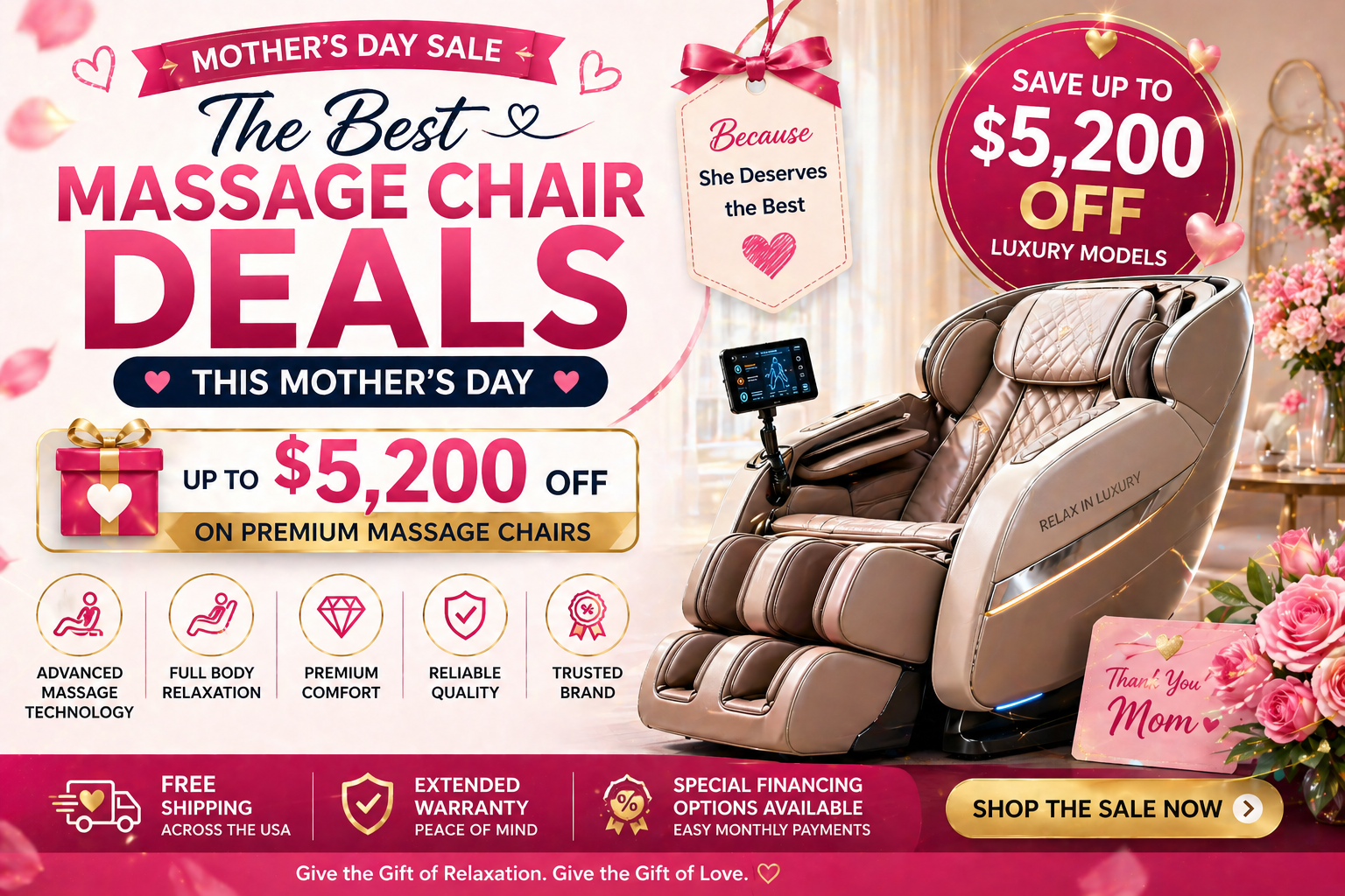 Best Mother's Day Deals 2026 | Up to $5,200 Off Massage Chairs