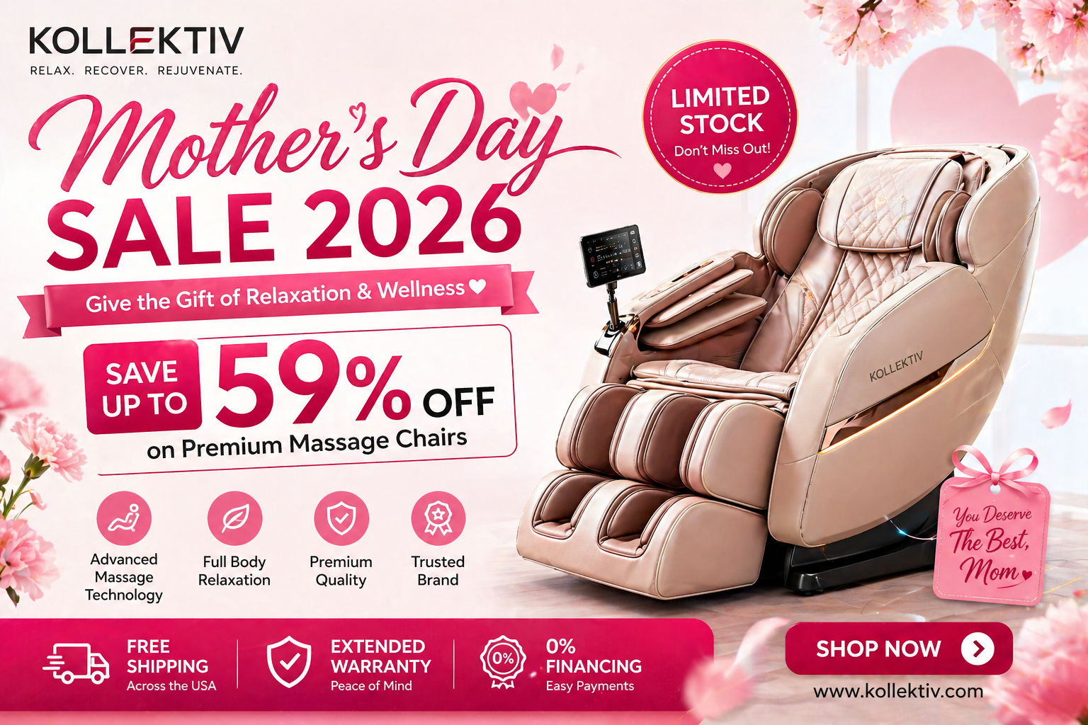 Mother's Day Massage Chair Sale 2026 | Save Up to 59% - Kollecktiv
