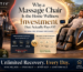 Person relaxing in a Kollecktiv zero gravity massage chair showing the long-term wellness and recovery benefits of home massage chair ownership.