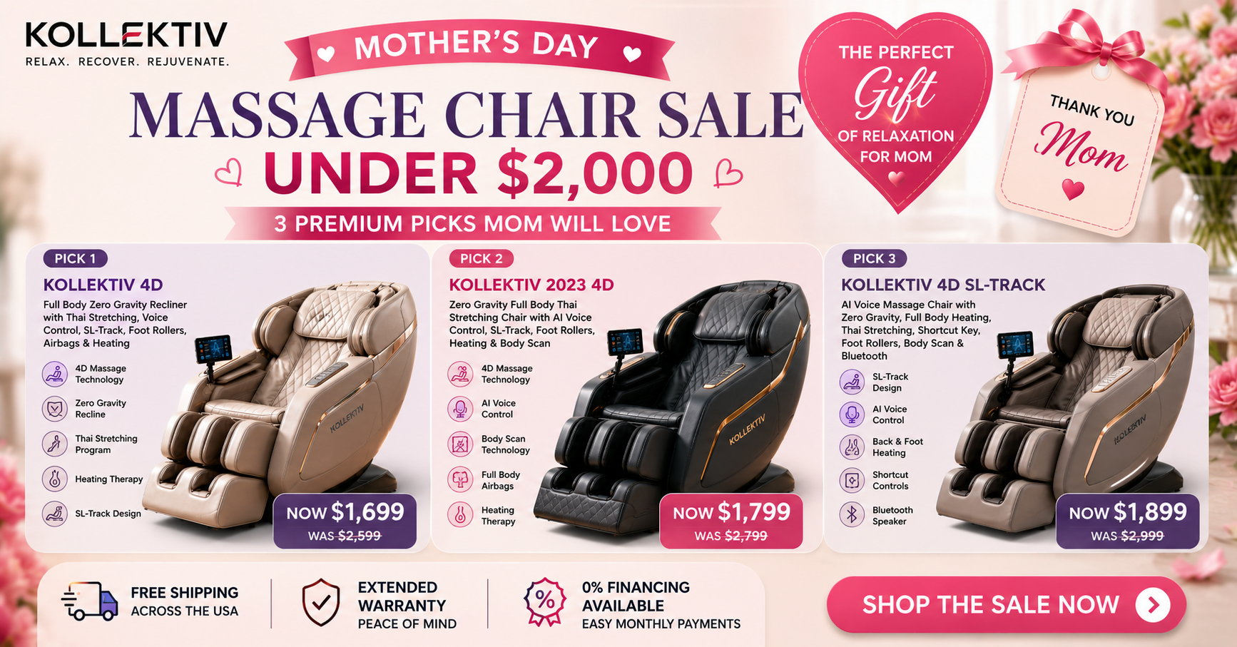 Massage Chair Under $2,000 - Mother's Day Sale 2026 | Kollecktiv