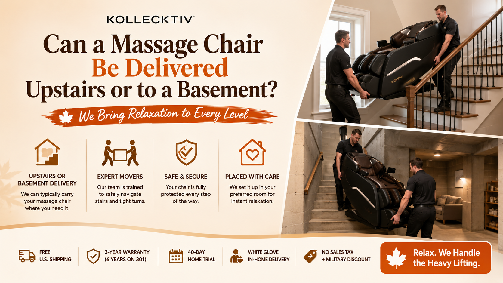 Massage Chair Delivery: Stairs & Basements Explained